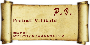 Preindl Vilibald névjegykártya